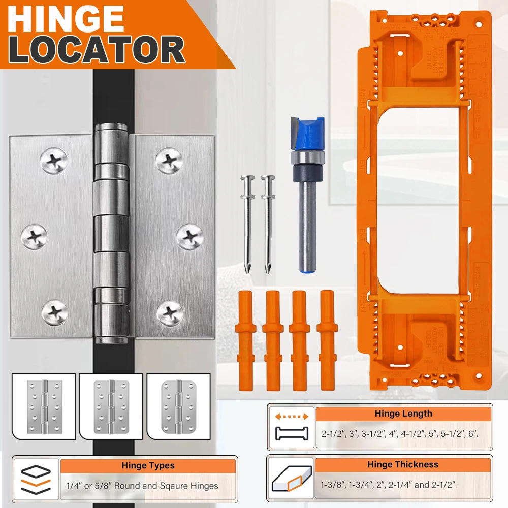 Door Hinge Template Door Hinge Jig Woodworking Hinge Slotting Locator Positioning Slot Locator Hinge Installation Kit