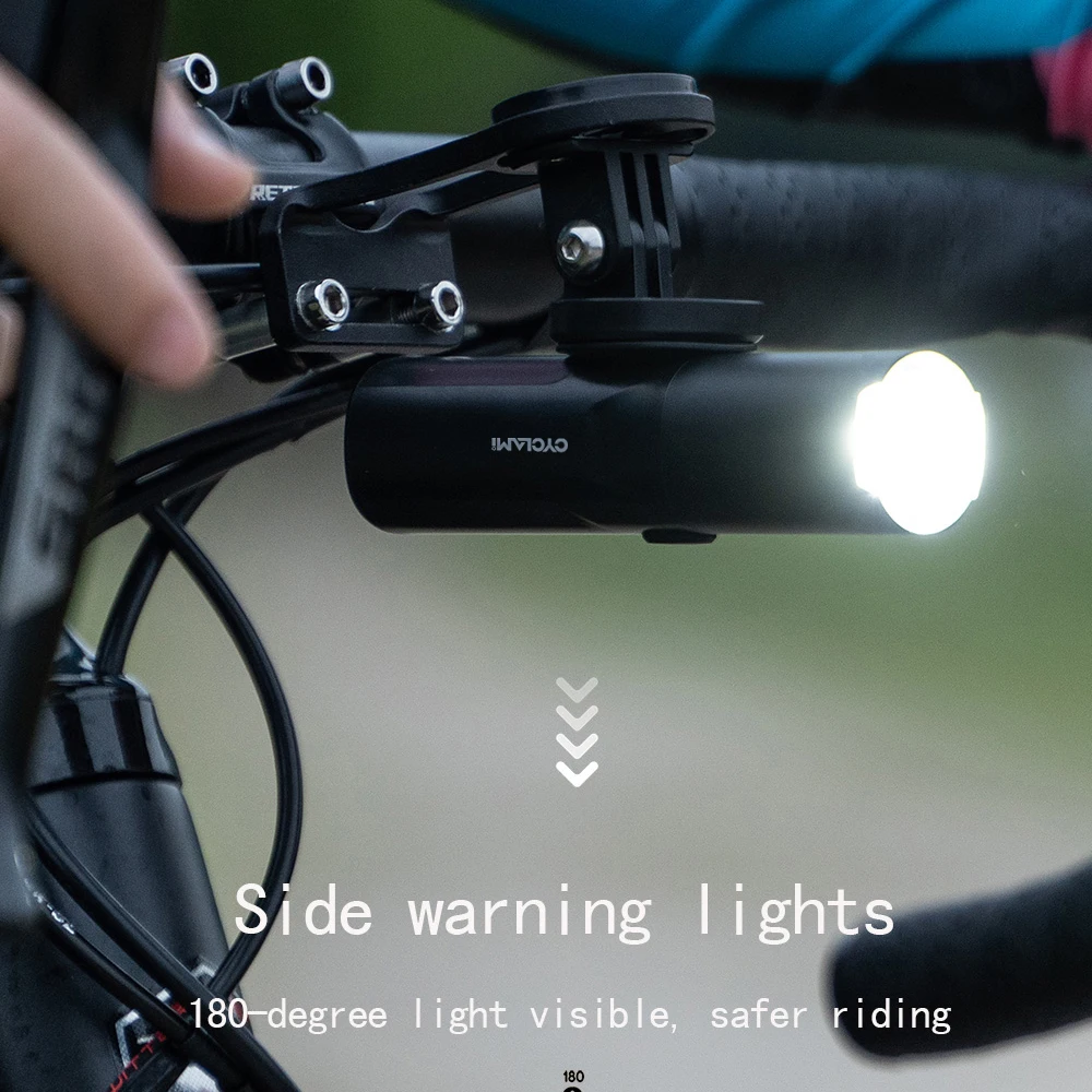 Bicycle Headlight Rotatable Lampshade USB Rechargeable Waterproof 400 600 800 Lumens High Brightness Cylindrical Flashlight