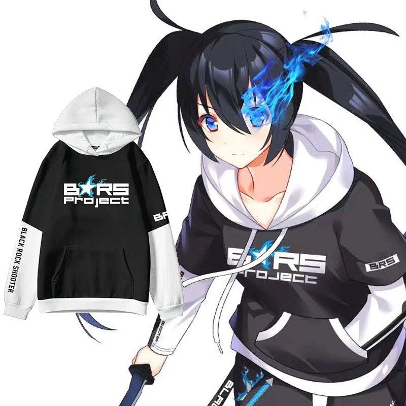 BLACK ROCK SHOOTER Cosplay Anime Game 3d Hoodies Pullover Men Women Capless Sweatshirts Tops Long Sleeve O-neck Hoodie Plus Size