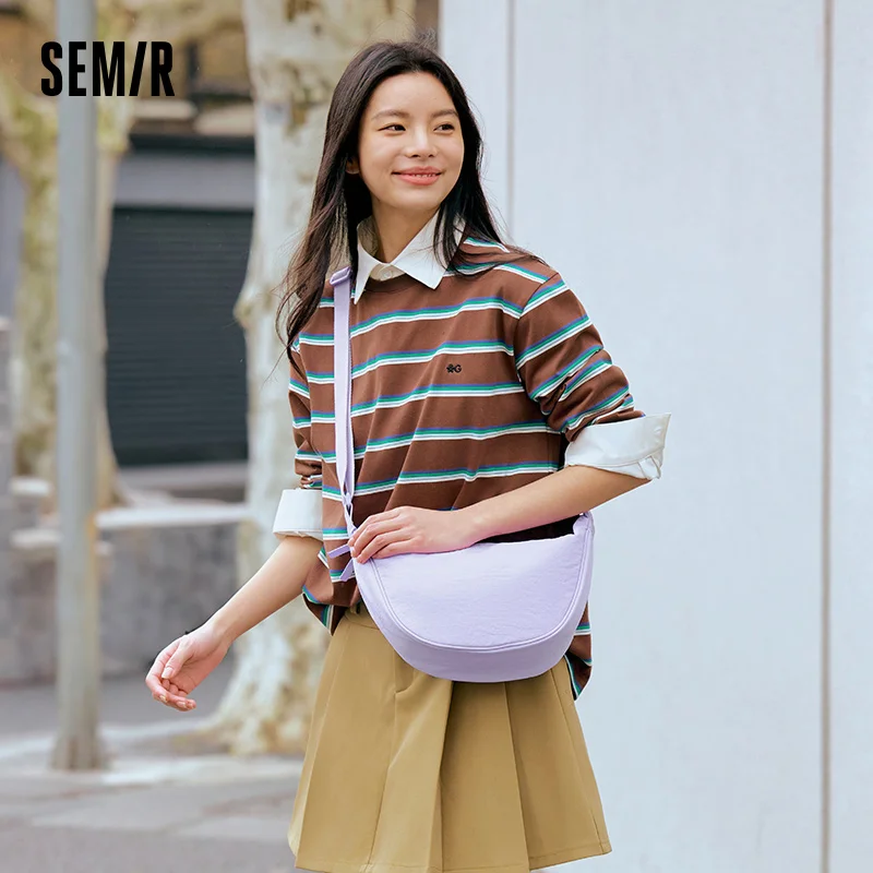 Semir Minimalist Crossbody Bag for Women - Macaron Color Chest Purse