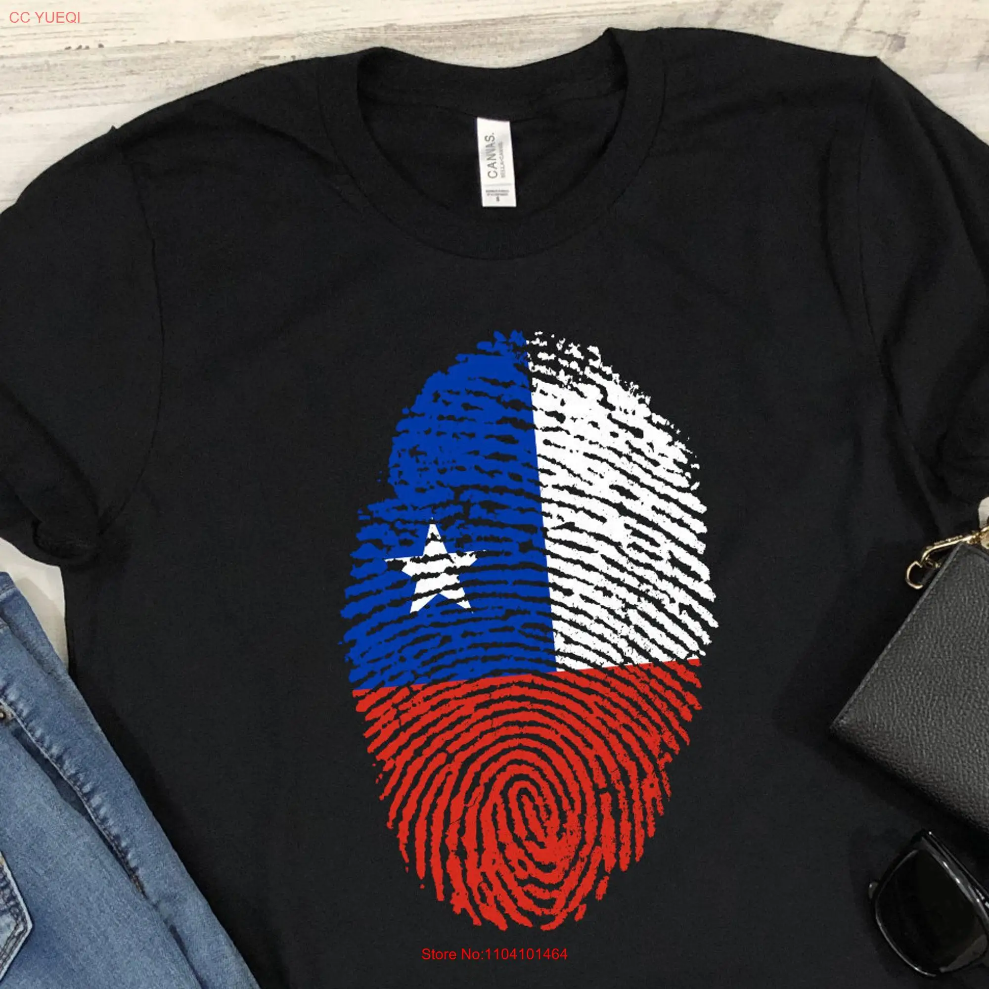 Chile T Shirt Chilean Flag Fingerprint Vintage Retro Distressed It's In My DNA Pride Patriotic for Men and Women