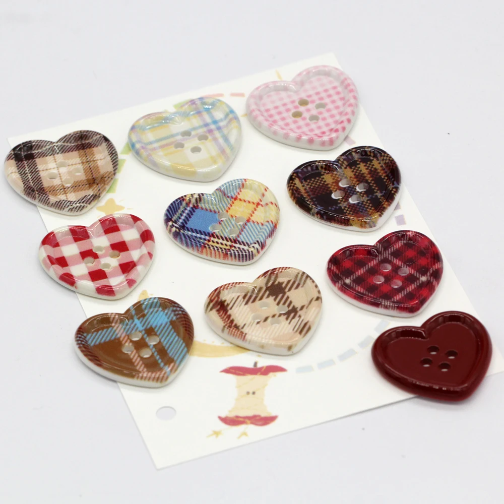 HENGC 10 قطعة 24 مللي متر خمر شكل قلب أزرار بلاستيكية للملابس النساء بدلة معطف البلوزات كبيرة Crafts بها بنفسك الحرف الخياطة اكسسوارات #1