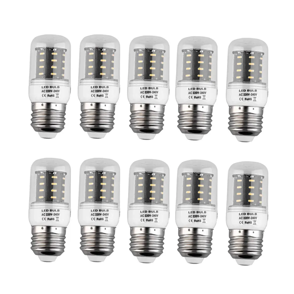 

10pcs LED Corn Bulb E27 110V Bulb Indoor AC220V-240V Energy Saving Lighting Home Decoration Warm White SMD4014