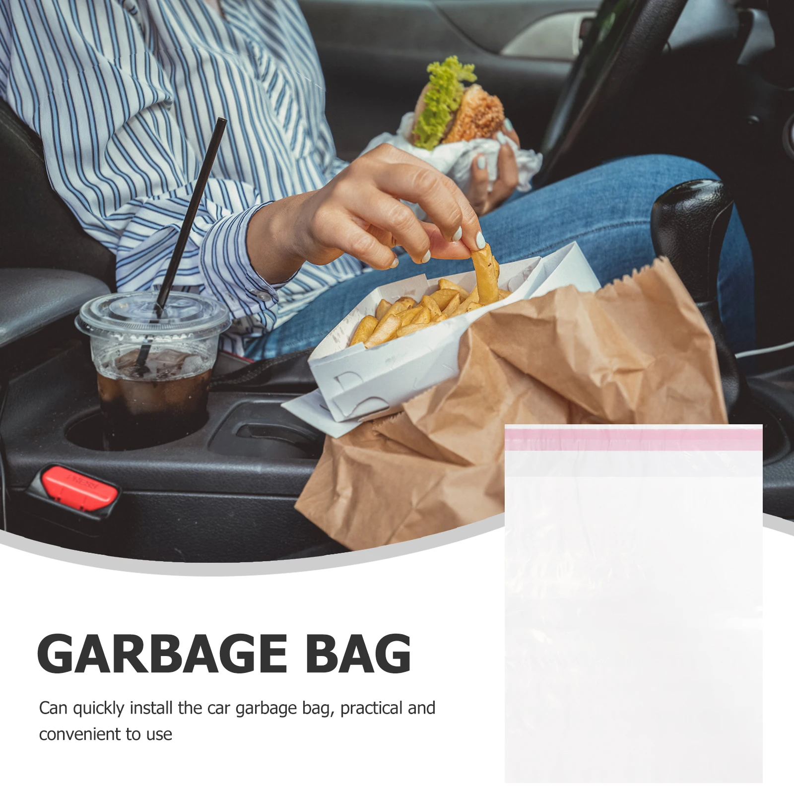 

60Pcs Car Garbage Bag Self Adhesive Portable Trash Bag for Car Vehicle Auto Travel Durable Practical Use Sticky Trash Bag,
