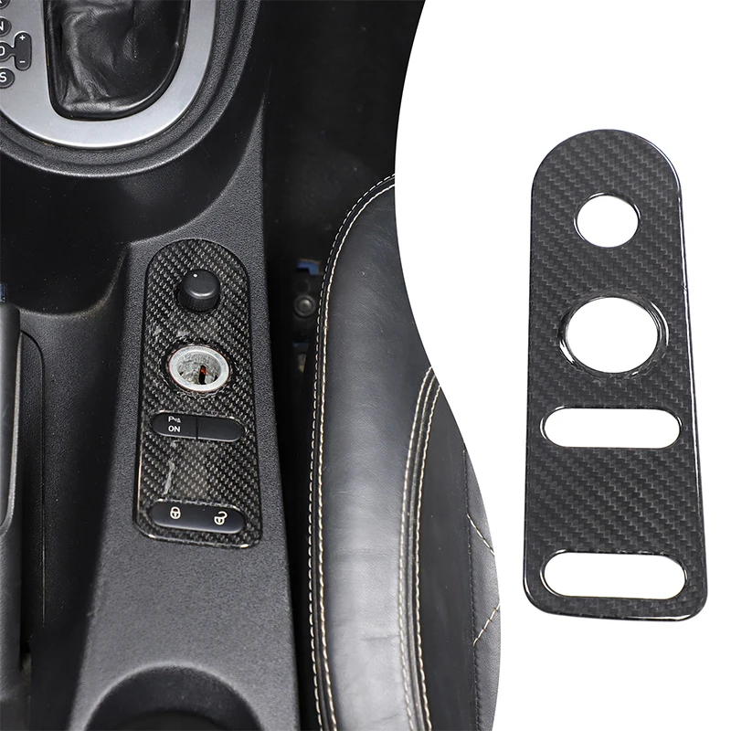 

1piece set Real carbon fiber For Seat leon 2008-2012 car central door lock button frame decorative sticker car accessories