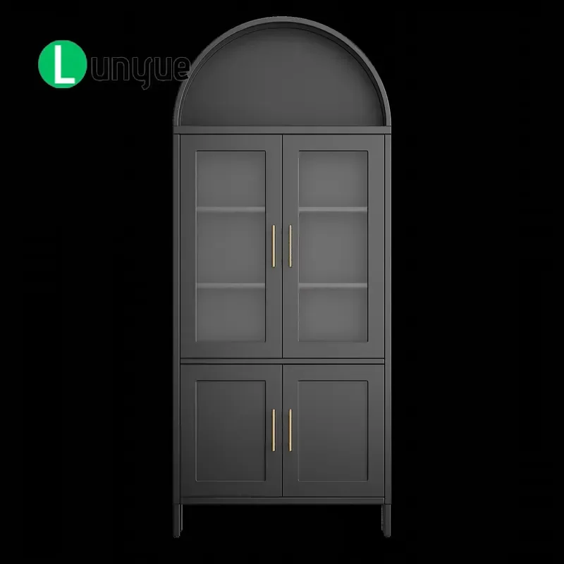 Custom Short Arched Kitchen Pantry Cabinet with Doors and Shelves Living Room Bookcase Locker Storage Furniture Home Decor
