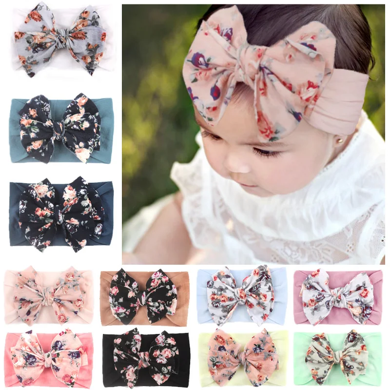 1 Piece Baby Headband Flower Toddler Infant Kids Hair Accessories Girl Newborn Bow Turban Bandage Headwear Headwrap Gift