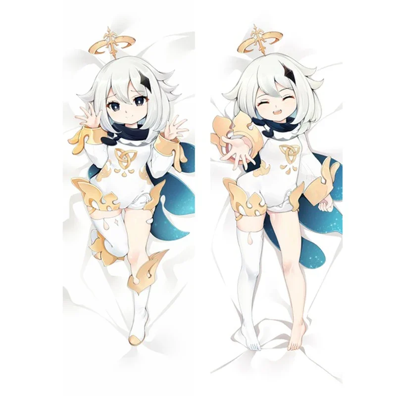 60x180cm Game Genshin Impact Paimon Dakimakura Pillowcase Hugging Body Cute Character Pillow Case DIY Custom Cushion Cover