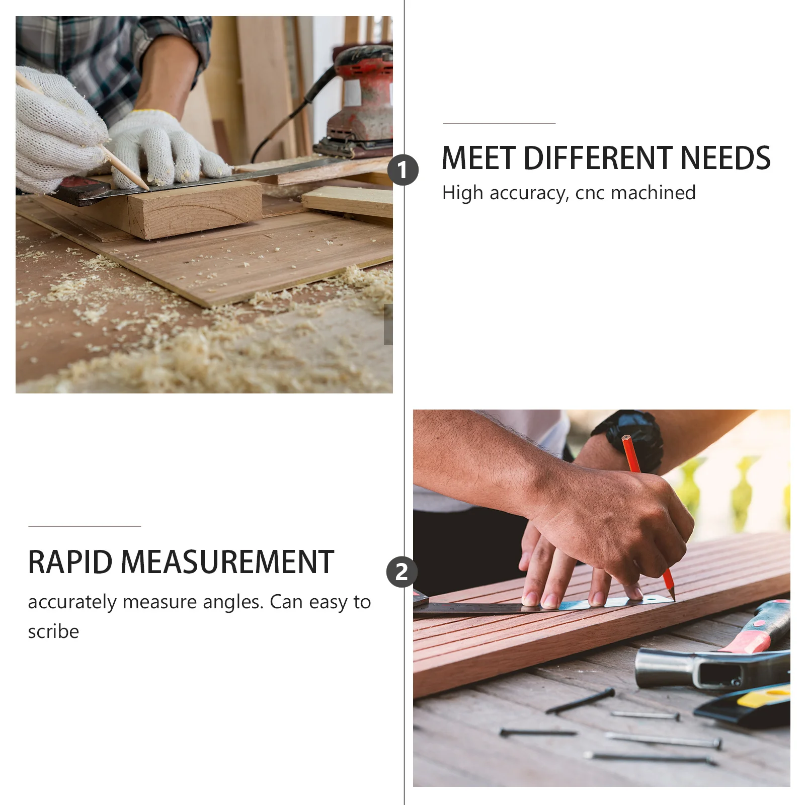 مركز مكتشف خط قياس مركز الخطاط 45 90 درجة الزاوية اليمنى خط قياس سبائك الألومنيوم النجارة المشابك الزاوية لقط #1