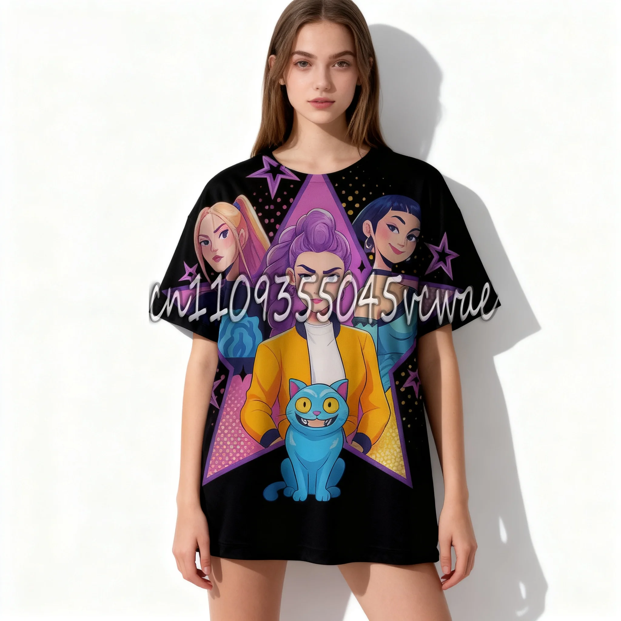 

Одежда для беременных Hasbro, популярная футболка Kpop Witch Hunting Team Gaza для мужчин, футболка с изображением аниме, одежда для взрослых, очень большого размера, подарок