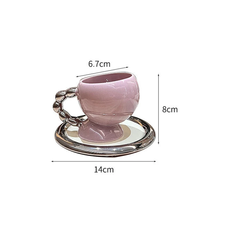 Fine Ceramic Coffee Cup Saucer Bow Mug English Afternoon Tea Tableware Ceramic Latte Coffee Cup Saucer Breakfast Mug Gifts 160ml