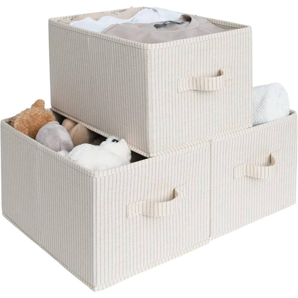

Storage Baskets for Shelves, Foldable Fabric Closet Storage Bins with Handles, Fabric Storage Bins Clothes Organize