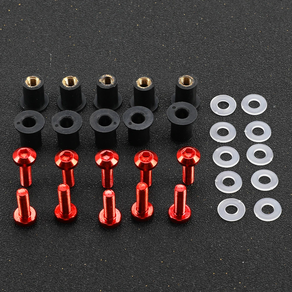For honda NSR125 NSR250 NSR 125 250 MSX125 GROM MSX 125 10PCS Motorcycle Accessories 5mm Windscreen Windshield Bolts Screw Kits