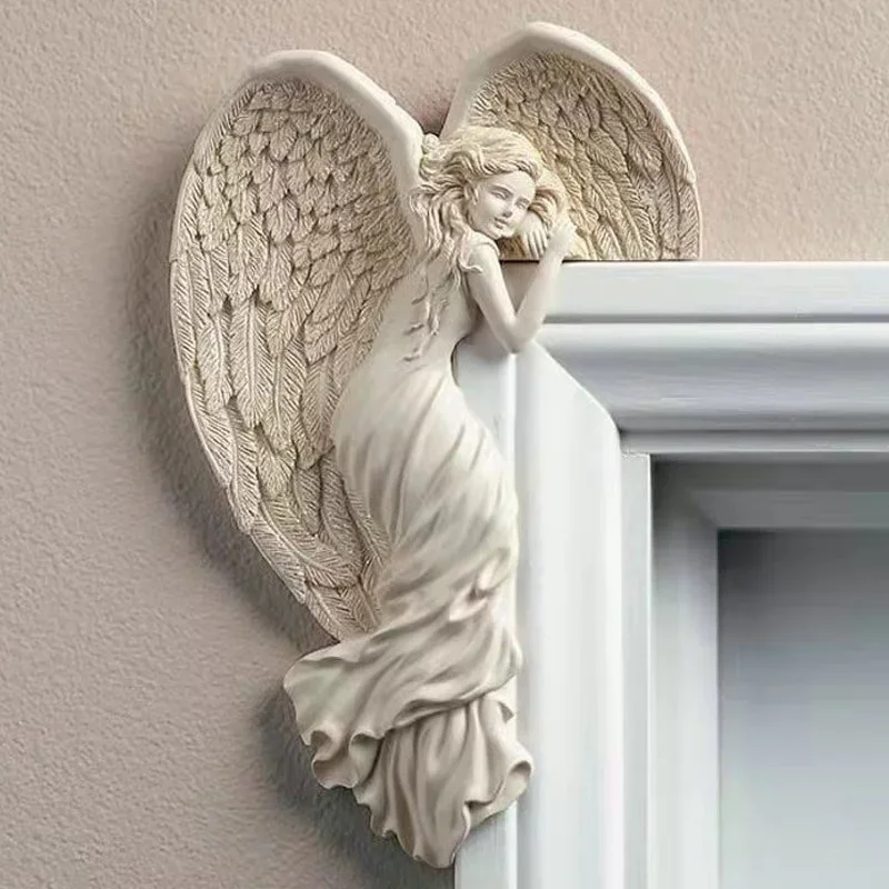 New Angel Wings Resin Craft Door Frame Ornaments Angel Wings Goddess Garden Door Decoration Home Decoration Left and Right Wings