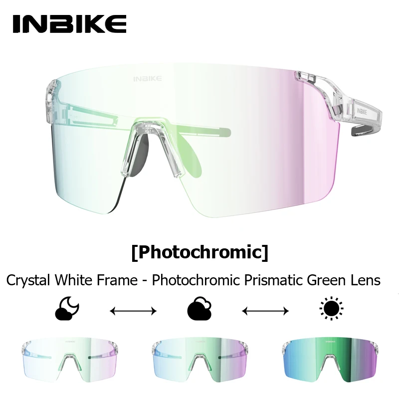 

INBIKE Photochromic Cycling Sunglasses Anti-Fog Sports Running Goggles with UV Protection Men's Bike Glasses for Biking Running