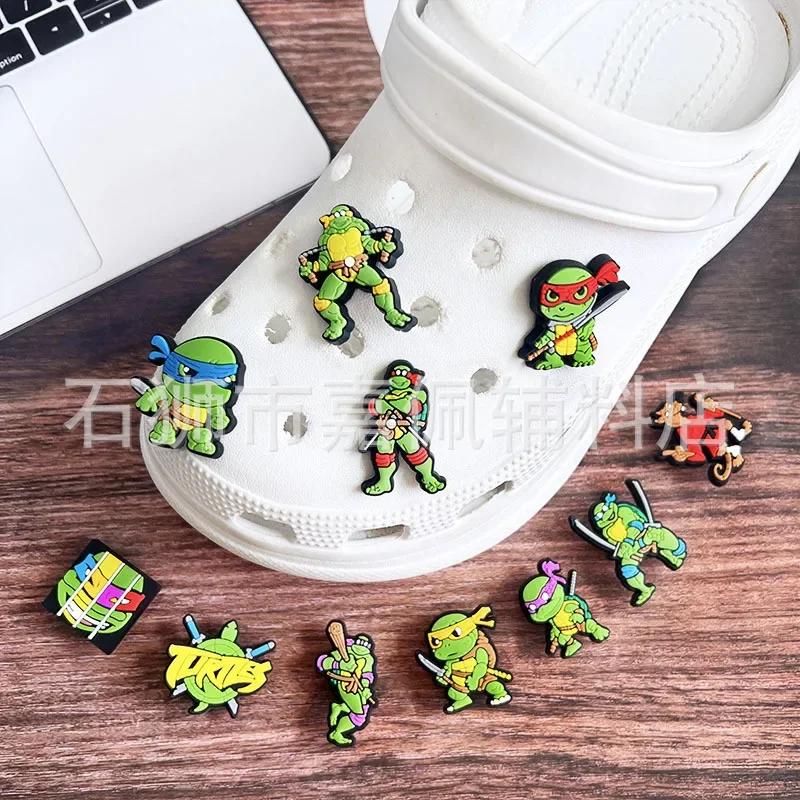 16pcs Ninja Turtle anime Cartoon Shoe Charms Shoe Buckle Decoration Children\'s Favorite Gifts Holiday Gifts Sandals Accessories
