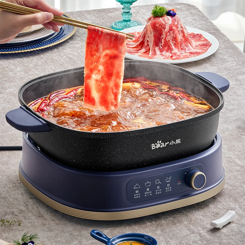 Household detachable hot pot large capacity multi-function split frying and frying electric hotpot electric cooker