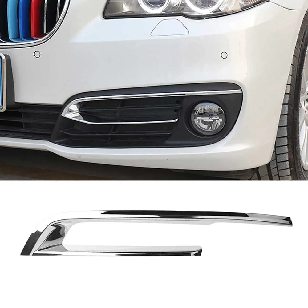 Car Front Fog Lamp Cover For BMW 5 Series 520li 525li 528li 530 2013-2017 Bumper Grille Trim Upgrade Kit Exterior Accessories