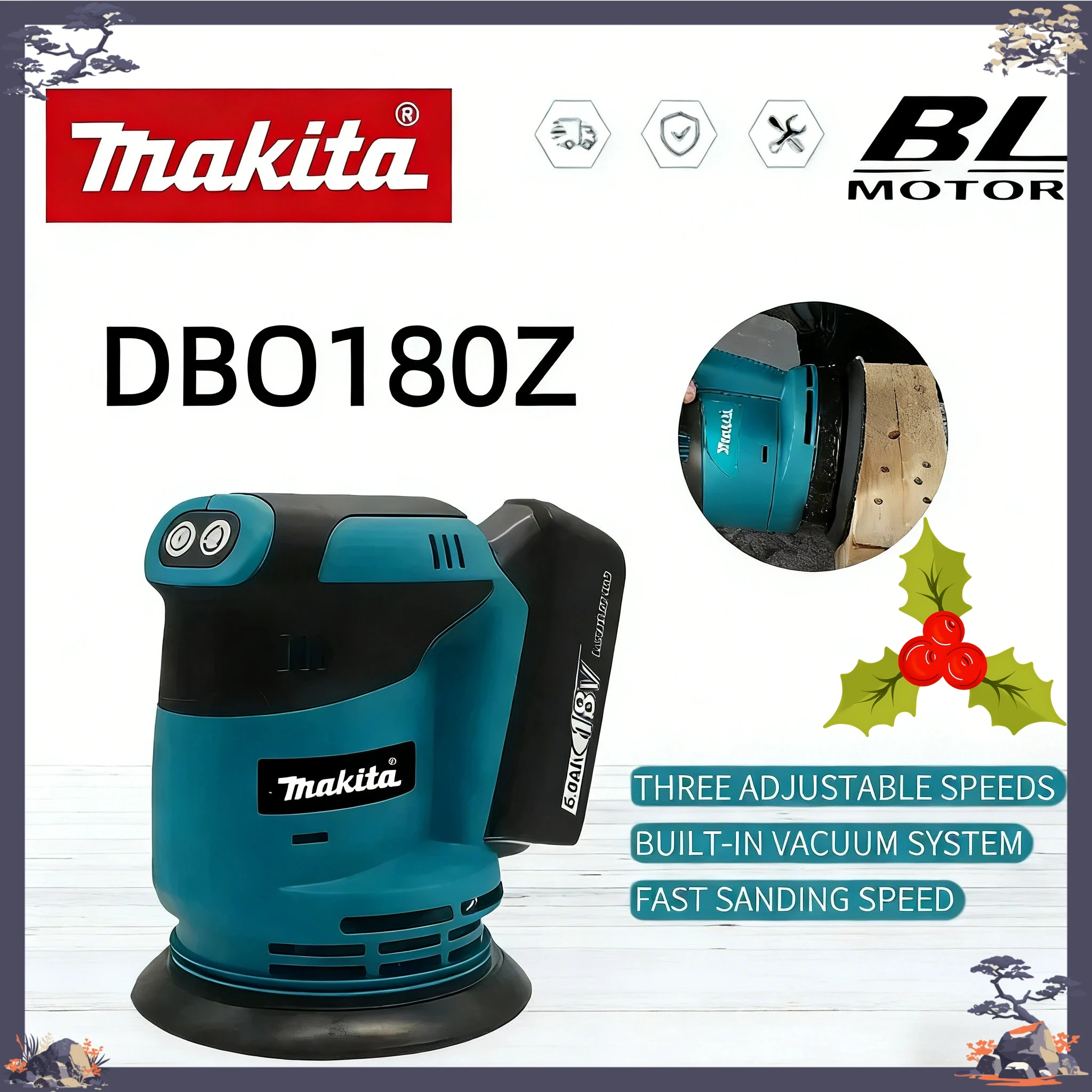 

Бесщеточная эксцентриковая шлифовальная машина Makita DBO180Z 18В, аккумуляторная, для обработки дерева, шлифовки и полировки, без аккумулятора и зарядного устройства