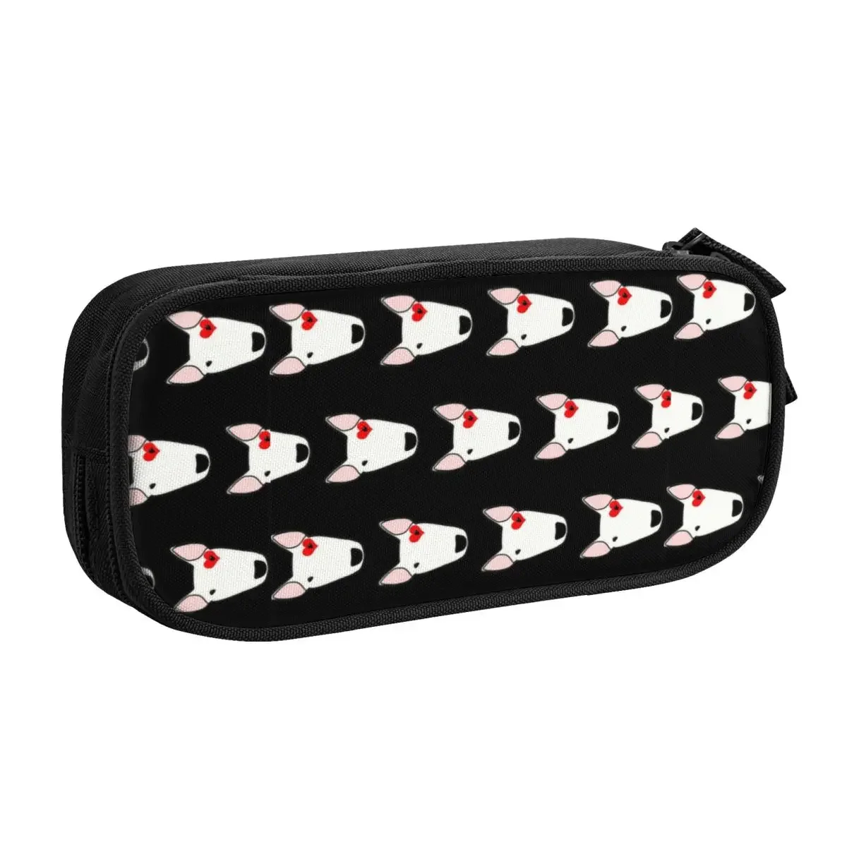 Custom Cute Valentine Bully Dog Pencil Cases for Boys Gilrs Large Capacity Bull Terrier Puppy Pencil Pouch Stationery
