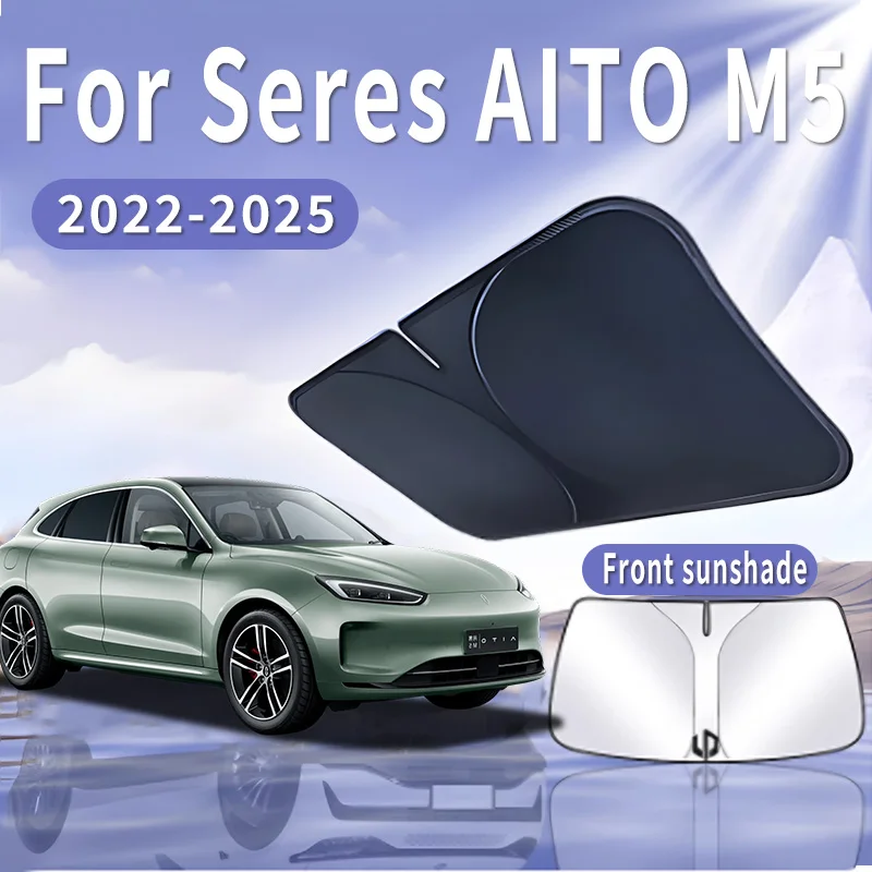 Car Sun Visor For Seres AITO M5 2022~2025 2023 2024 Front Windshield Sunshade Heat Insulation Summer Cooling Auto Accessories