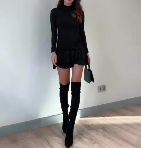 

Slimming Advanced Pleated Ultra Short Dress Sexy Goddess Style Spring 2025 Fashion Trendy Women's Dress