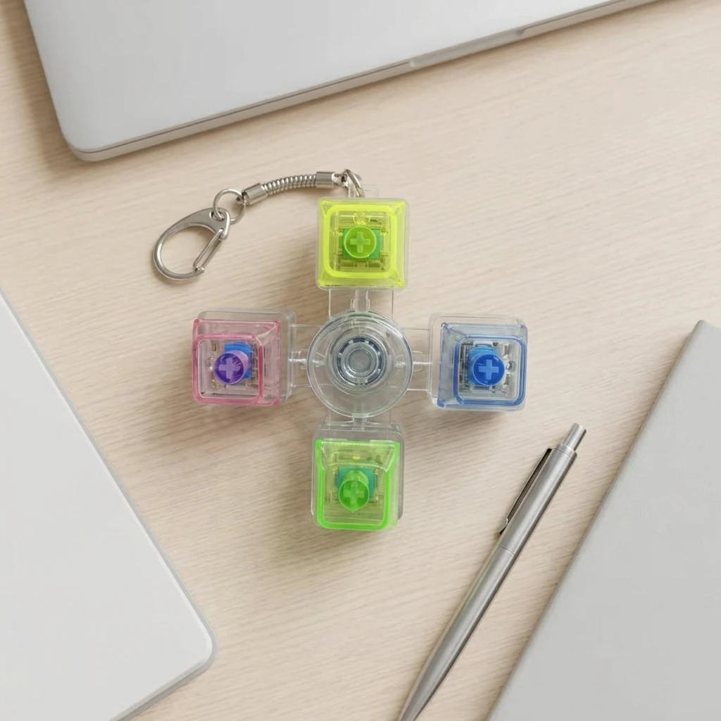 Fingertip Spinning Top Keychain Zinc Alloy Stress Relief Toy With Smooth Bearing Design For Office And Study