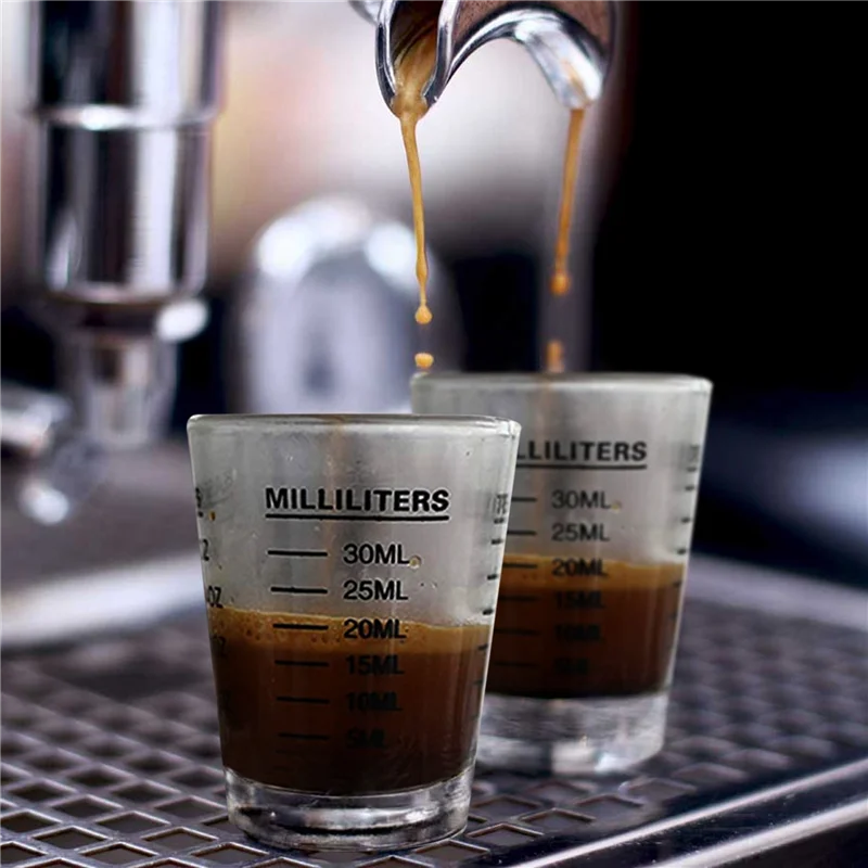 ONCE 6 قطع كوب قياس إسبرسو شوت زجاج سائل زجاجي ثقيل كأس نبيذ 26 قياس زراعي 1 أونصة، 6 تيرابايت، 2 تيرابايت، 30 مل