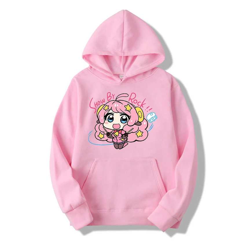 Sanrio Show By Rock Men's and Women's Hoodie Casual Street Clothing Long sleeved Sweatshirt Boys and Girls Autumn Top Coat