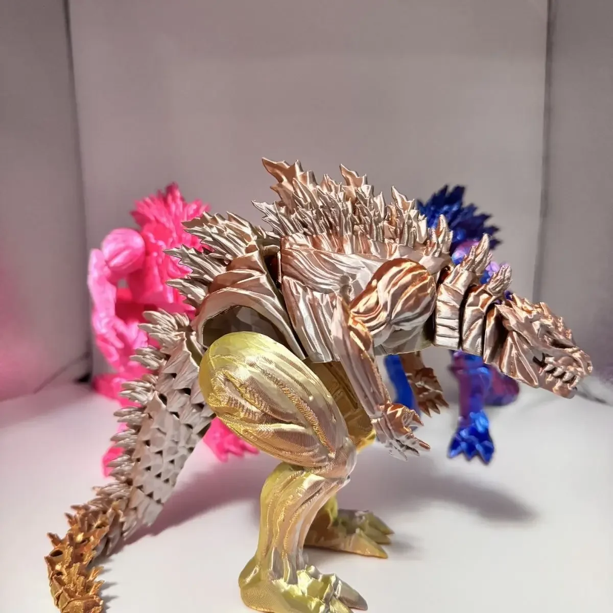 3D Printed Muscle Large size Godzilla Toys Monster Figure Action Joint Model Ornament Kids Gift Height 22cm, length 35cm