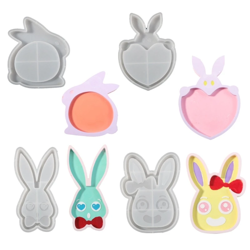 Rabbits Silicone Craft Mold for Resin Castes Storage Tray Dish Home Decoration C1FC