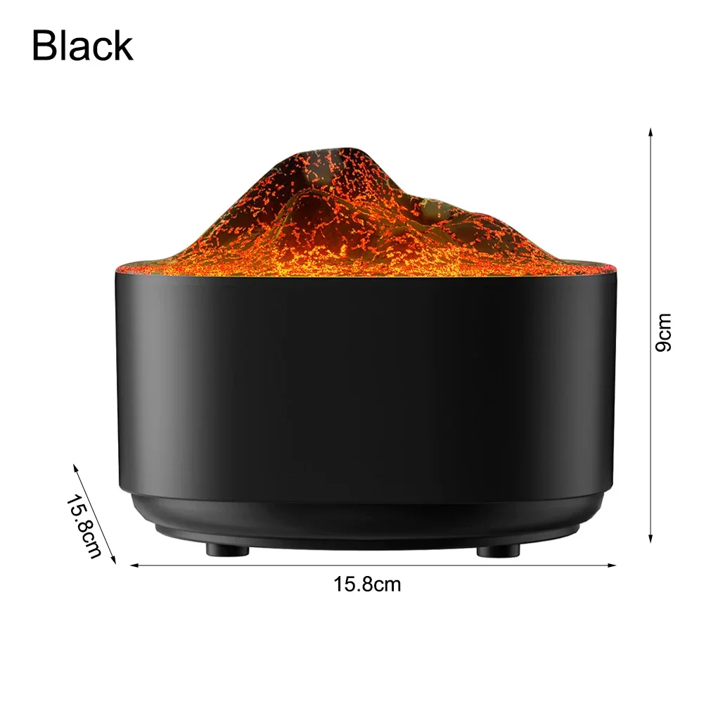 1500ML Large Capacity Oil Diffuser Humidifier Dual Nozzle Volcanic Flame Humidifier Air Aroma Diffuser Colorful Lighting Options