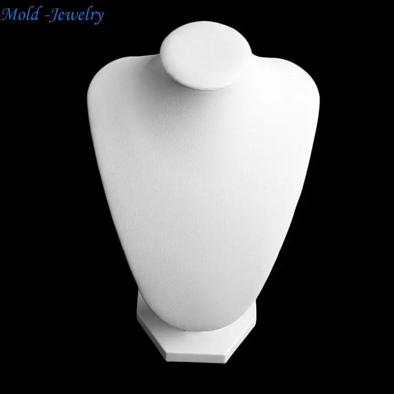 69HB Necklace Chain Jewelry Bust Display Holder Stand Faux Leather Mannequin Stand