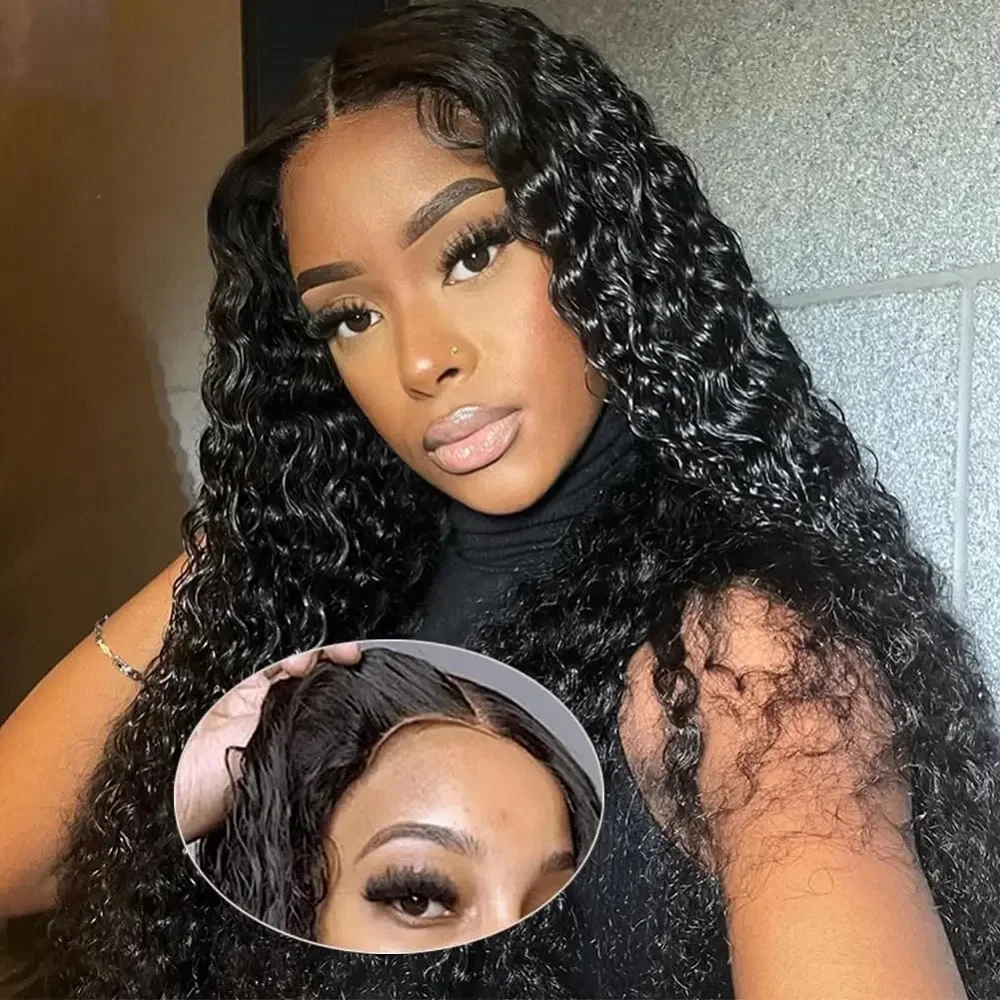 Wear And Go Glueless Wigs Human Hair Pre Plucked Pre Cut For Beginners Deep Wave Lace Front Wigs 13x4 HD Lace Frontal Wigs