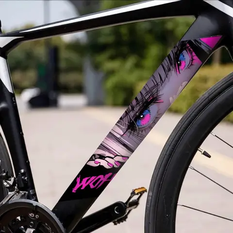 1Pair Waterproof Anime JDM Bike Stickers Personalized Decor Decals For Road Mountain Bicycle Frame Modification Accessories
