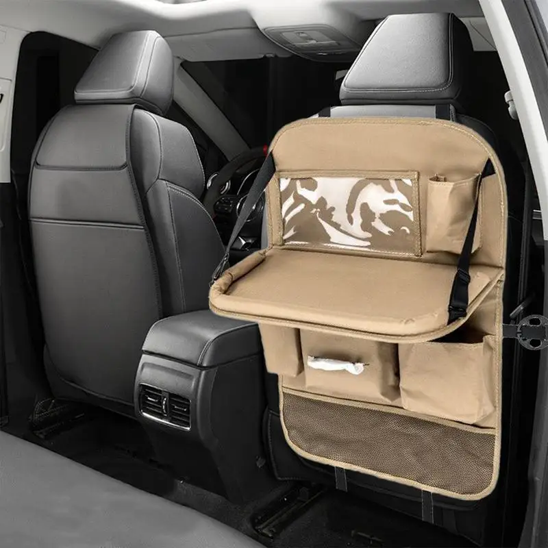 Back Seat Storage Organizer Oxford Cloth Waterproof Behind Seat Storage Bag Multifunctional Support Board Easy Installation Car