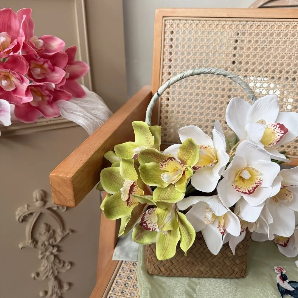Künstliche Cymbidium-Blumen mit Echtem Touch, Magnolien, Dekorative Kunstpflanzen, Lange Zweige, Seiden-Kunstblumen – Detail 13