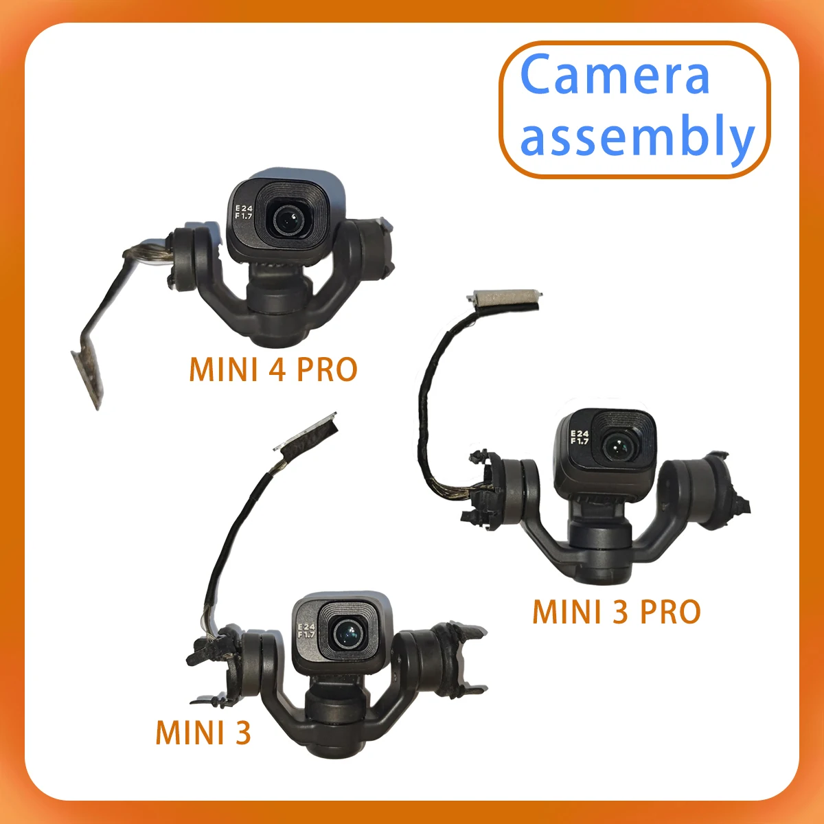 Original DJI Mini 3/3Pro/4Pro Gimbal Camera Whole,YPR motor, cables, brackets, lenses included，Test videos are available