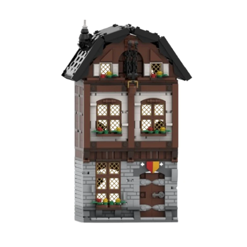 Spot small particle MOC medieval street view house building series puzzle DIY creative toy model decoration holiday gift