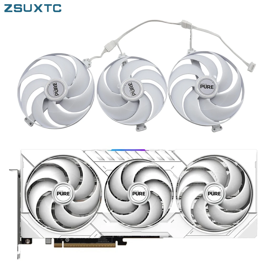 CF1015U12D For Sapphire Radeon RX 9070 GRE 9070XT PURE Video Card Fan RX9070 Graphics Card Replacement Fan