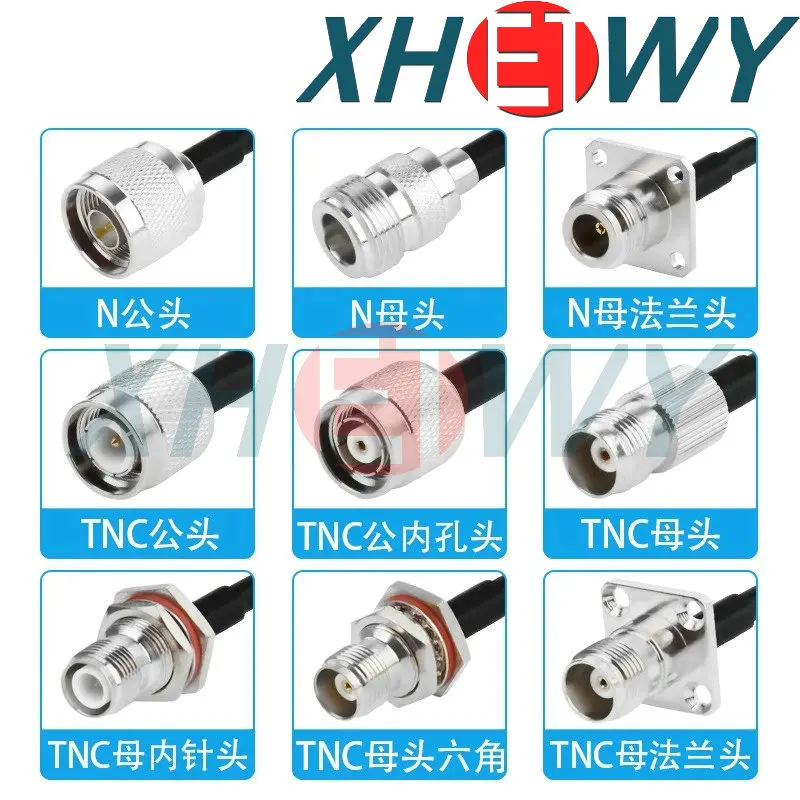 

N to TNC male and female conversion extension N TNC plug flange head RG142 silver plated double shielded RF connection wire