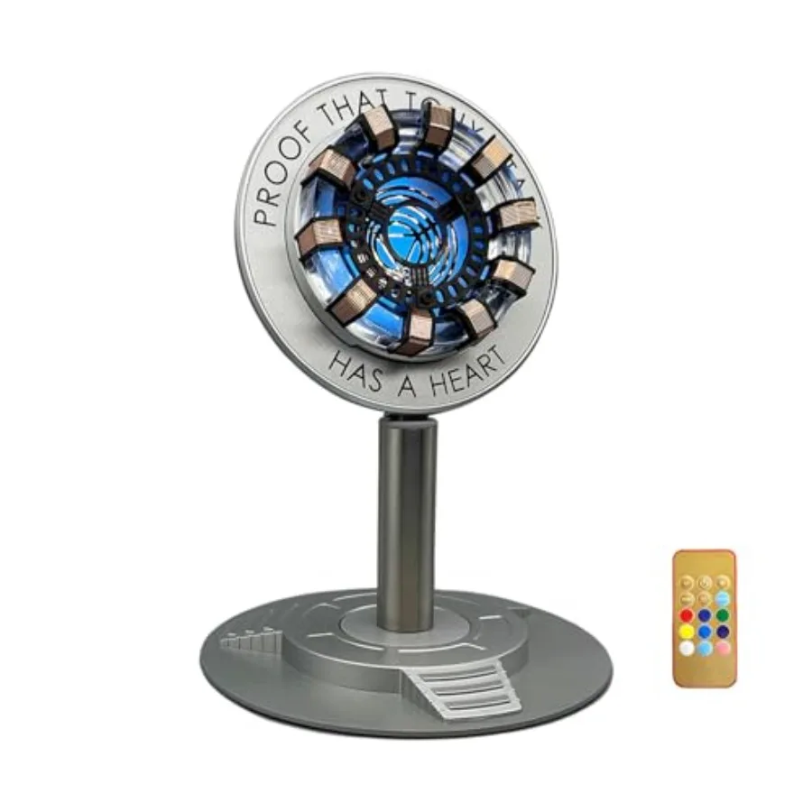 Arc Reactor Night Light, Rechargeable Superhero Lamp, Gifts Multi-Color Room Decor, Rotatable Display Light for Desks and Shelv