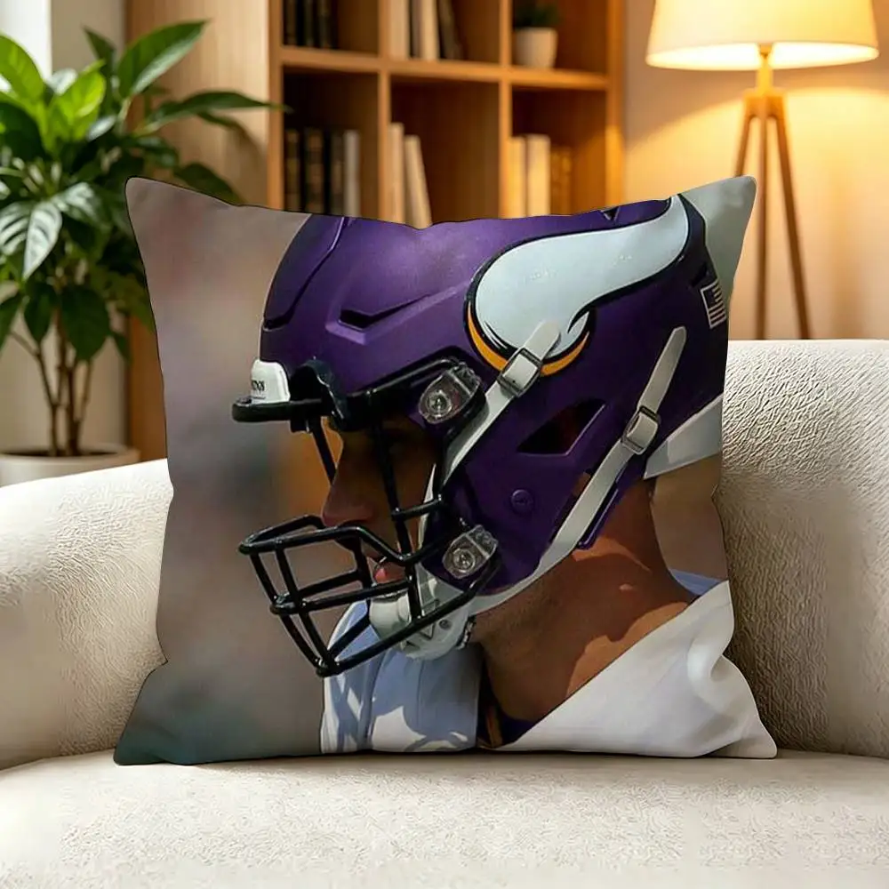 A-American Football Justin J-Jefferson  Pillow Case Square Double-Sided Sofa Cushion Cover Bedroom Bedside Pillow