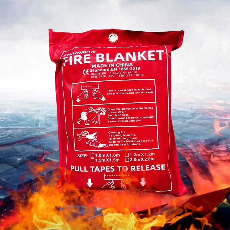 2M x 2M Fire Blanket: Home & Kitchen Emergency Welding Protection, Flame-Retardant Safety Cover  Fire Portable Emergency Blanket