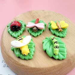 10 Pcs Cartoon Resin Cute Cartoon Beetle Insect Style Earrings Pendant Scrapbook Craft Diy Miniature Ornament Accessories A68