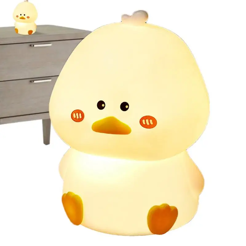 Bedroom Night Light Adorable Desktop Atmosphere Lamp Duck Shape Bedroom Desk Light USB Charging Ambient Night Light For Kid Room