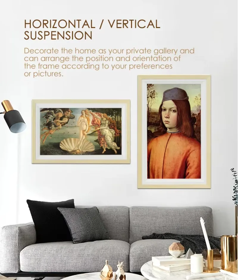 4K Hd Art 55 Inch Digital Frame Nft Lcd Screen Photo Frame Wall Mounted Picture Frame for Art Galleries Exhibition Halls