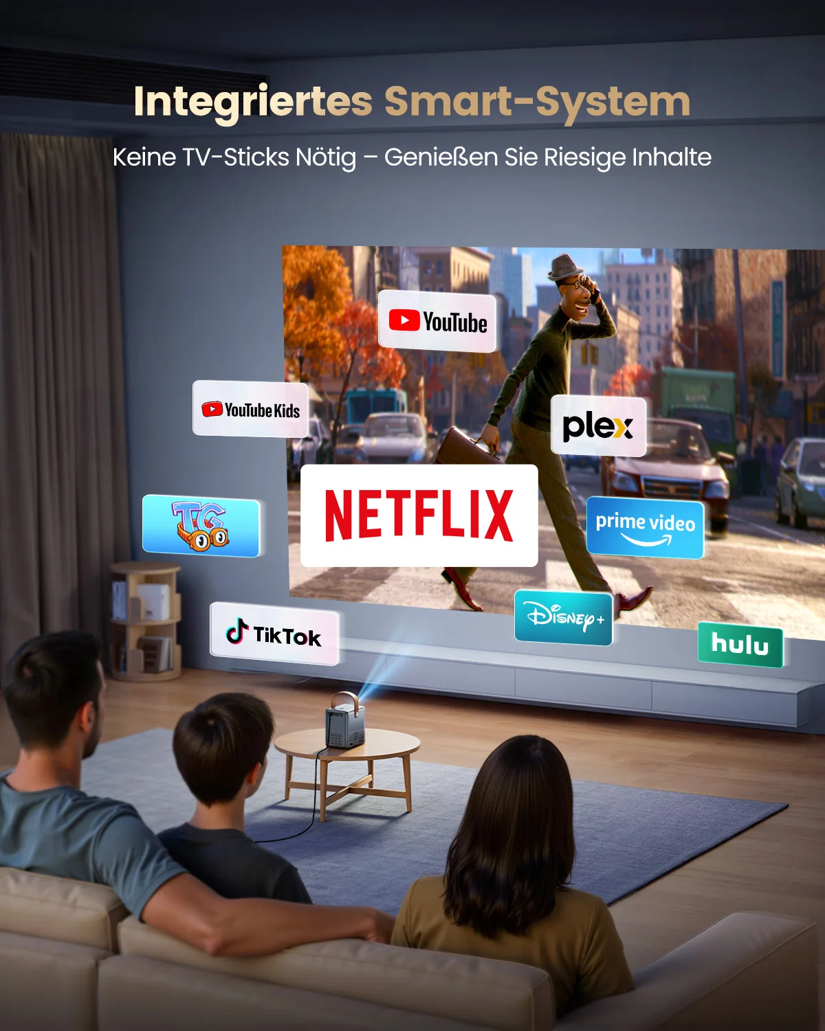 Wimius P61 Tragbarer 4K-Projektor Offizieller Netflix 1600ANSI Autofokus Full HD 1080p WIFI 6 BT5.2 Dolby-Projektor für Heimkino