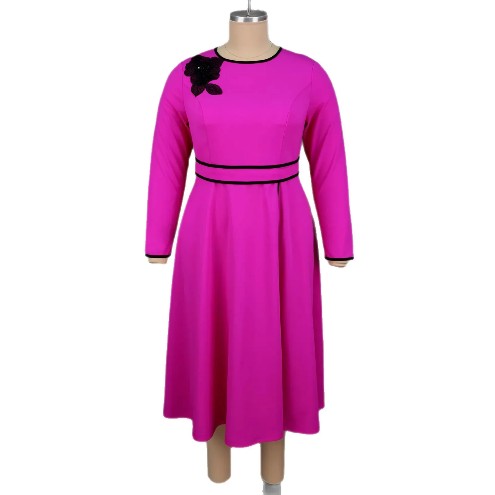 

Вечерние платья больших размеров в африканском стиле для женщин, весна-лето, африканские свадебные длинные платья из полиэстера с длинными рукавами и круглым вырезом, наряды