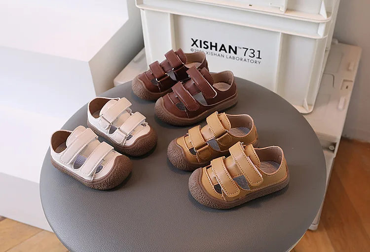 أحذية أطفال بيبي بوي أطفال صنادل فيلكرو طفل فتاة أحذية الأطفال لينة أسفل الصيف الصنادل تنفس أحذية رياضية كاجوال